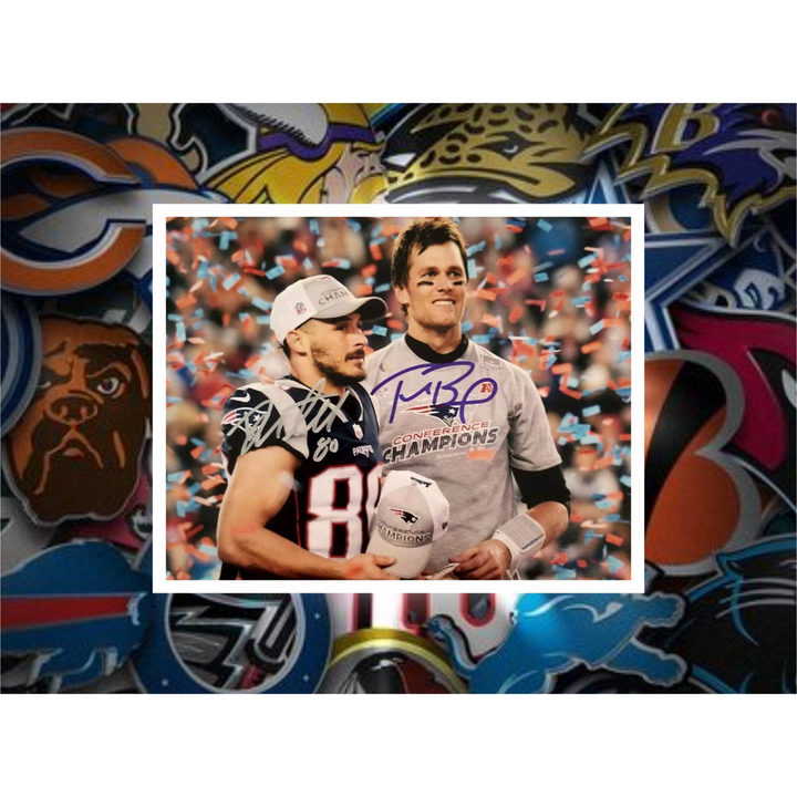 Danny Amendola Tom Brady 8x10 photo signed with proof