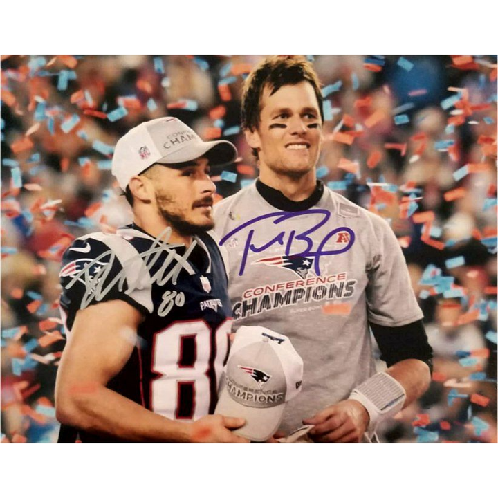 Danny Amendola Tom Brady 8x10 photo signed with proof