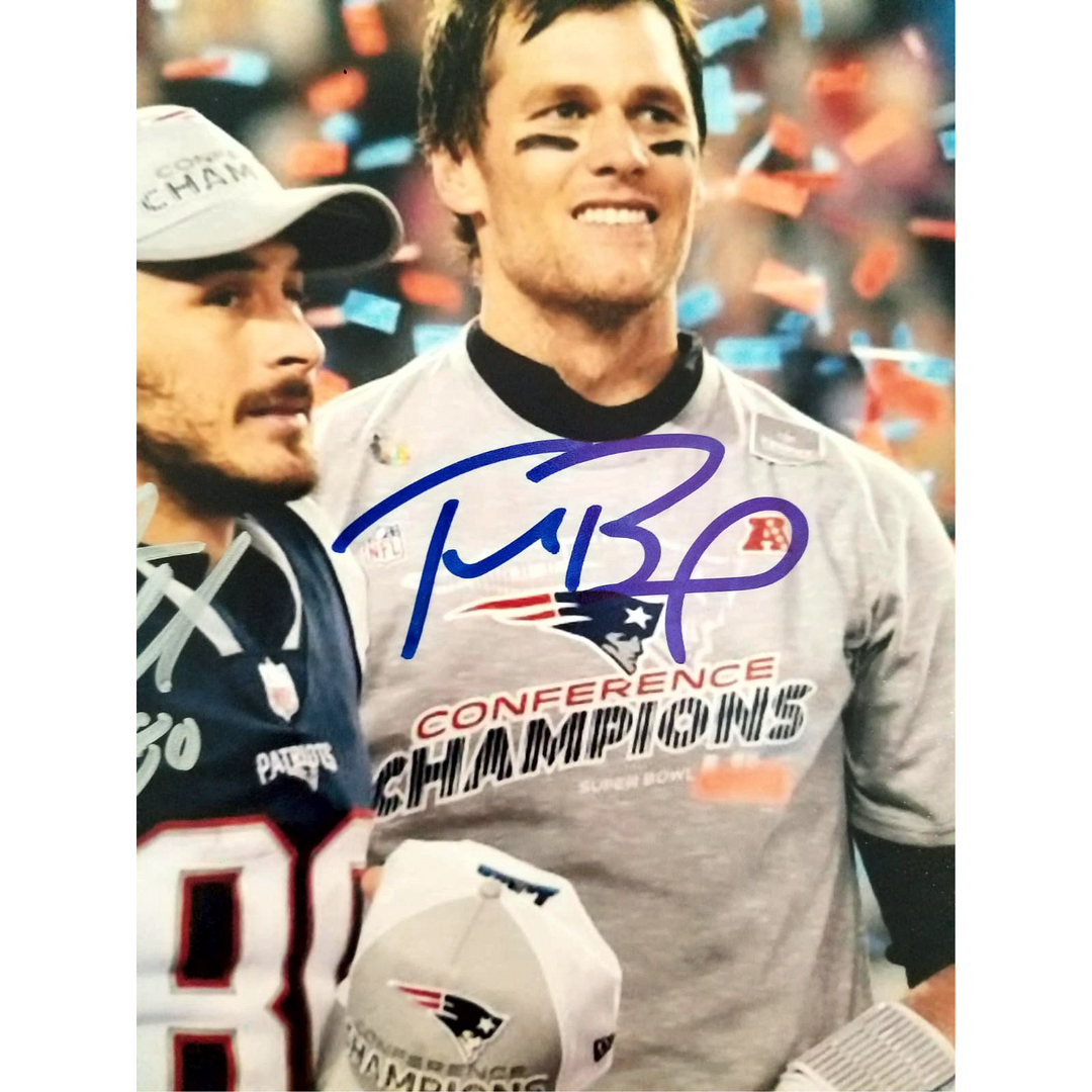 Danny Amendola Tom Brady 8x10 photo signed with proof