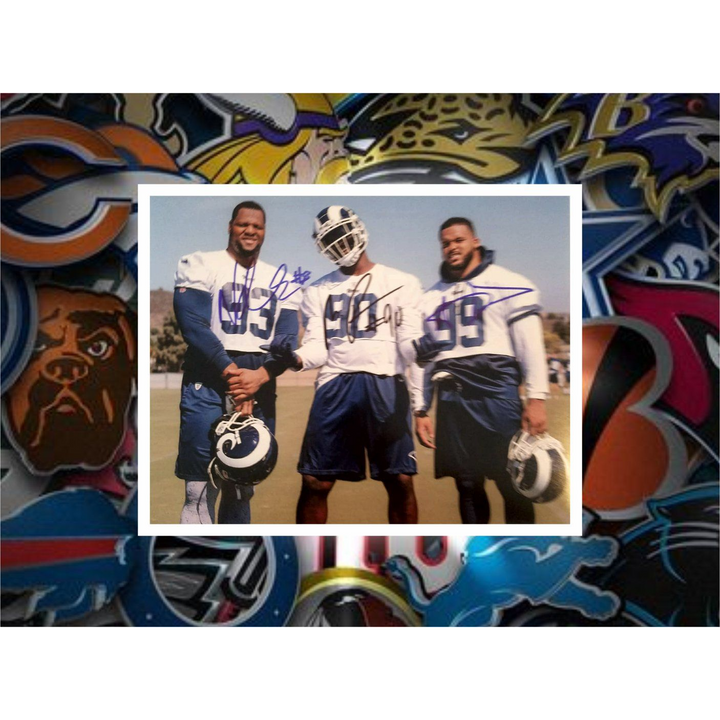 Los Angeles Rams Aaron Donald Ndamukong Suh Michael Brokers 8x10 photo signed