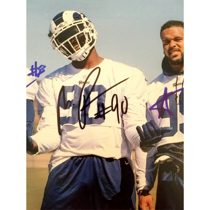 Los Angeles Rams Aaron Donald Ndamukong Suh Michael Brokers 8x10 photo signed