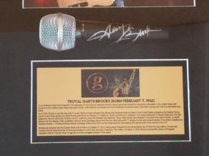Garth Brooks signed and framed microphone with proof