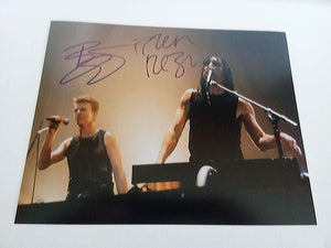 Trent Reznor and David Bowie 8 by 10 photo signed with proof