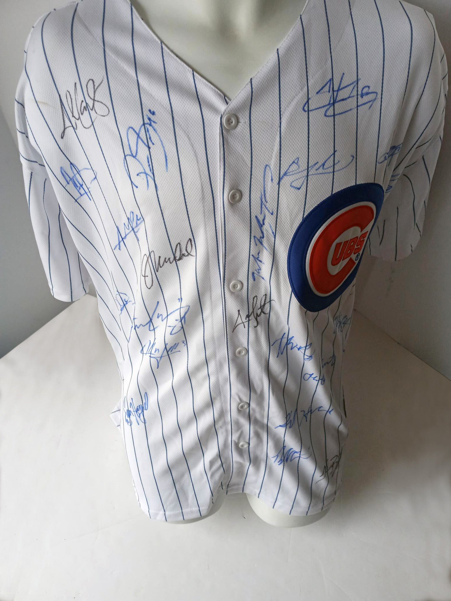 Chicago Cubs world champions Joe Maddon, Anthony Rizzo, Kris Bryant team signed jersey with proof