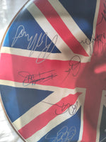 Load image into Gallery viewer, Paul McCartney, Rodger Waters, Jimmy Page, Mick Jagger, 18x18 British Rock Legends drum head
