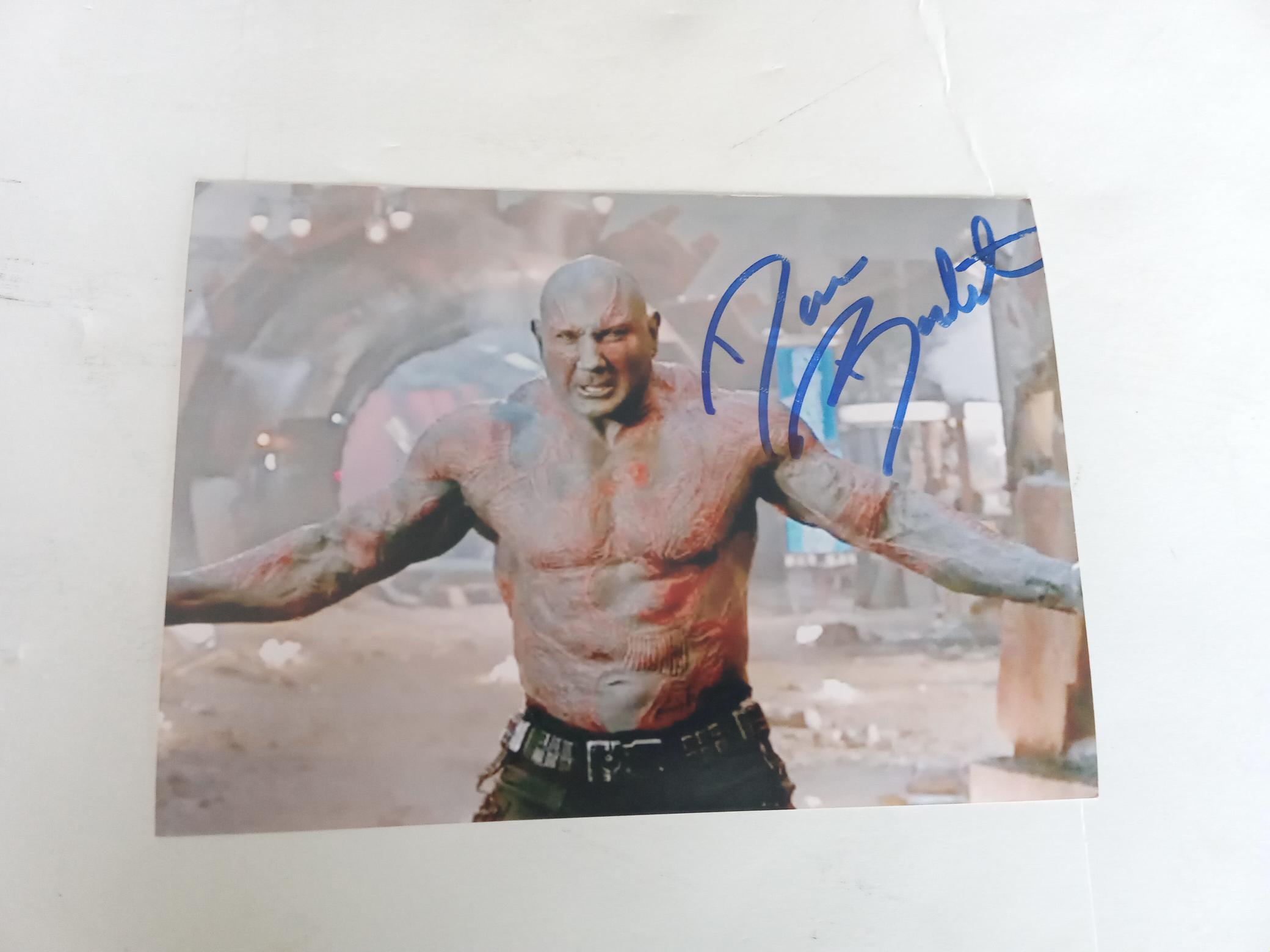 David Bautista Drax the Destroyer 5 x 7 photo signed with proof