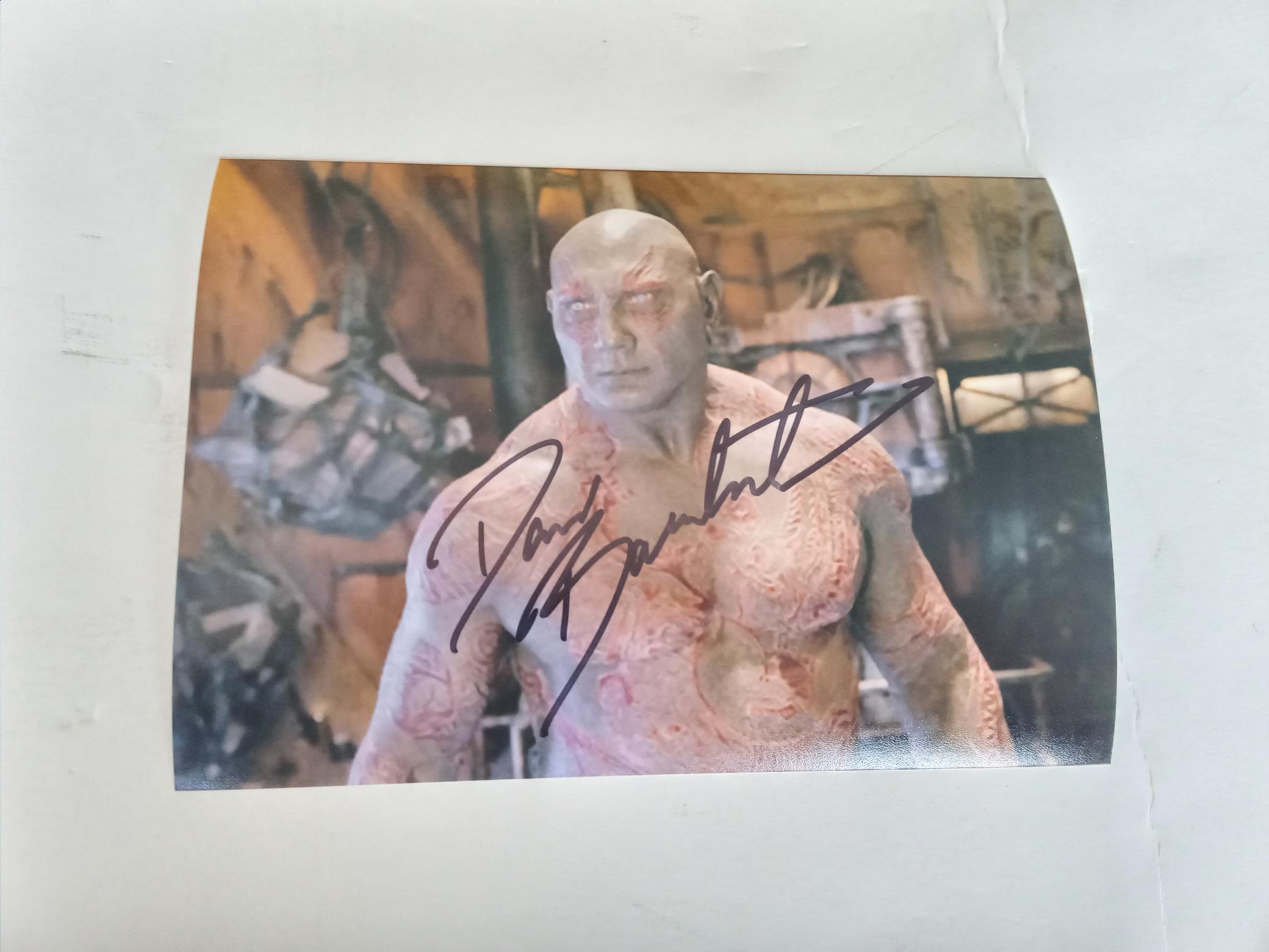 David Bautista Drax the Destroyer 5 x 7 photo signed with proof
