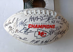 Load image into Gallery viewer, Kansas City Chiefs Super Bowl champions Travis Kelce, Andy Reid, Patrick Mahomes team signed football
