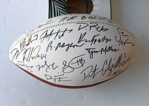 Kansas City Chiefs Super Bowl champions Travis Kelce, Andy Reid, Patrick Mahomes team signed football