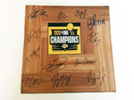 Load image into Gallery viewer, LeBron James, Anthony Davis, Los Angeles Lakers 2020 NBA champs 12x12 floorboard signed with proof

