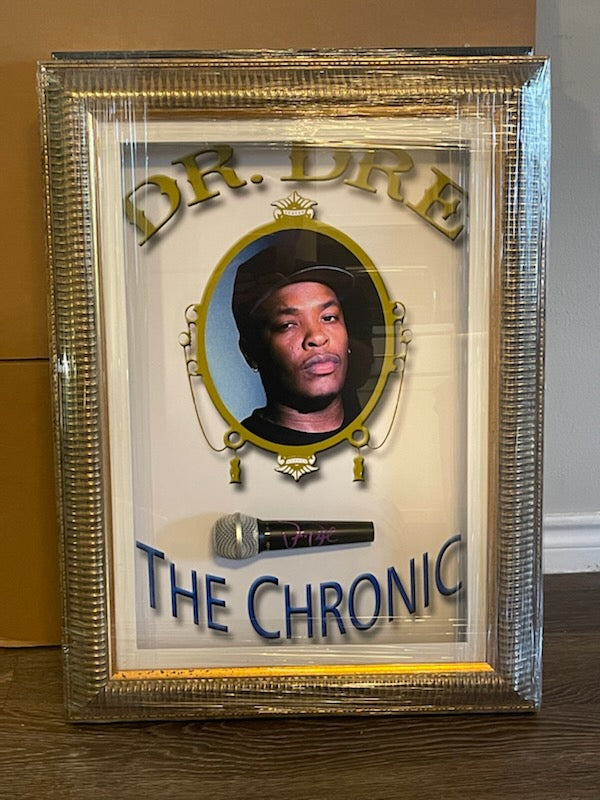 Andre Romelle Young "Dr. Dre" signed & framed microphone with proof