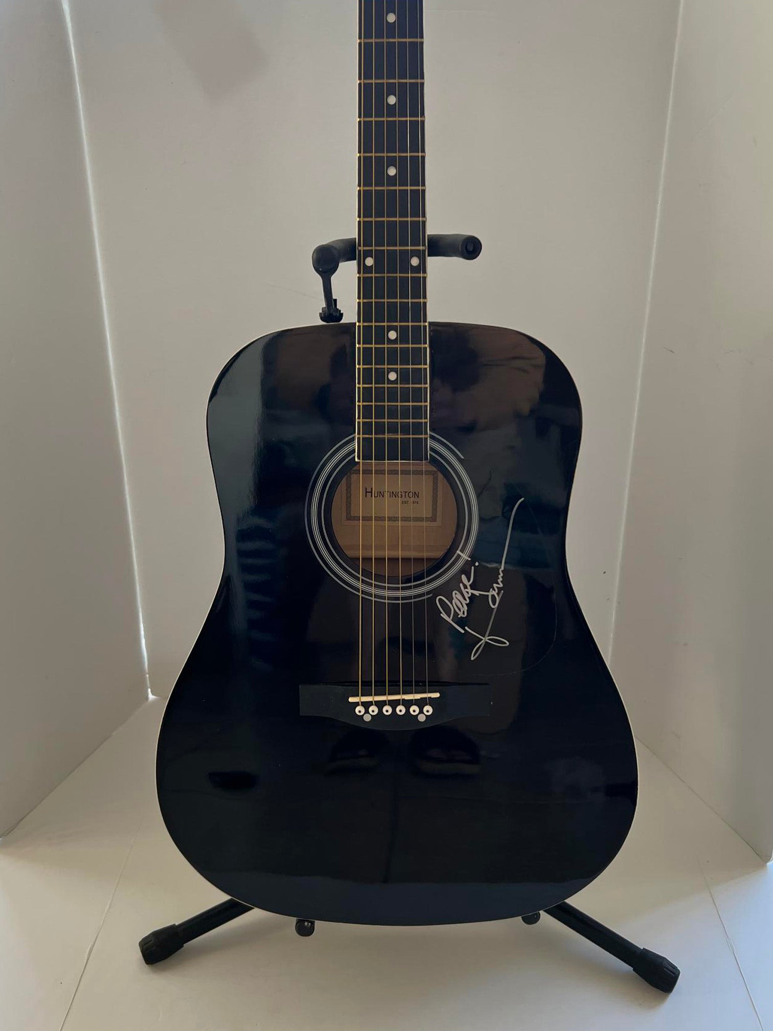 John Denver full size acoustic guitar signed with proof