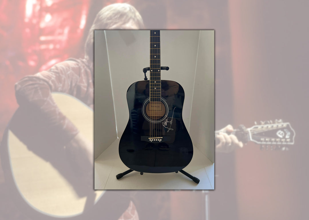 John Denver full size acoustic guitar signed with proof