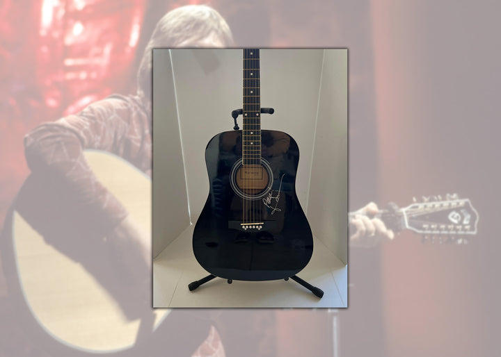 John Denver full size acoustic guitar signed with proof