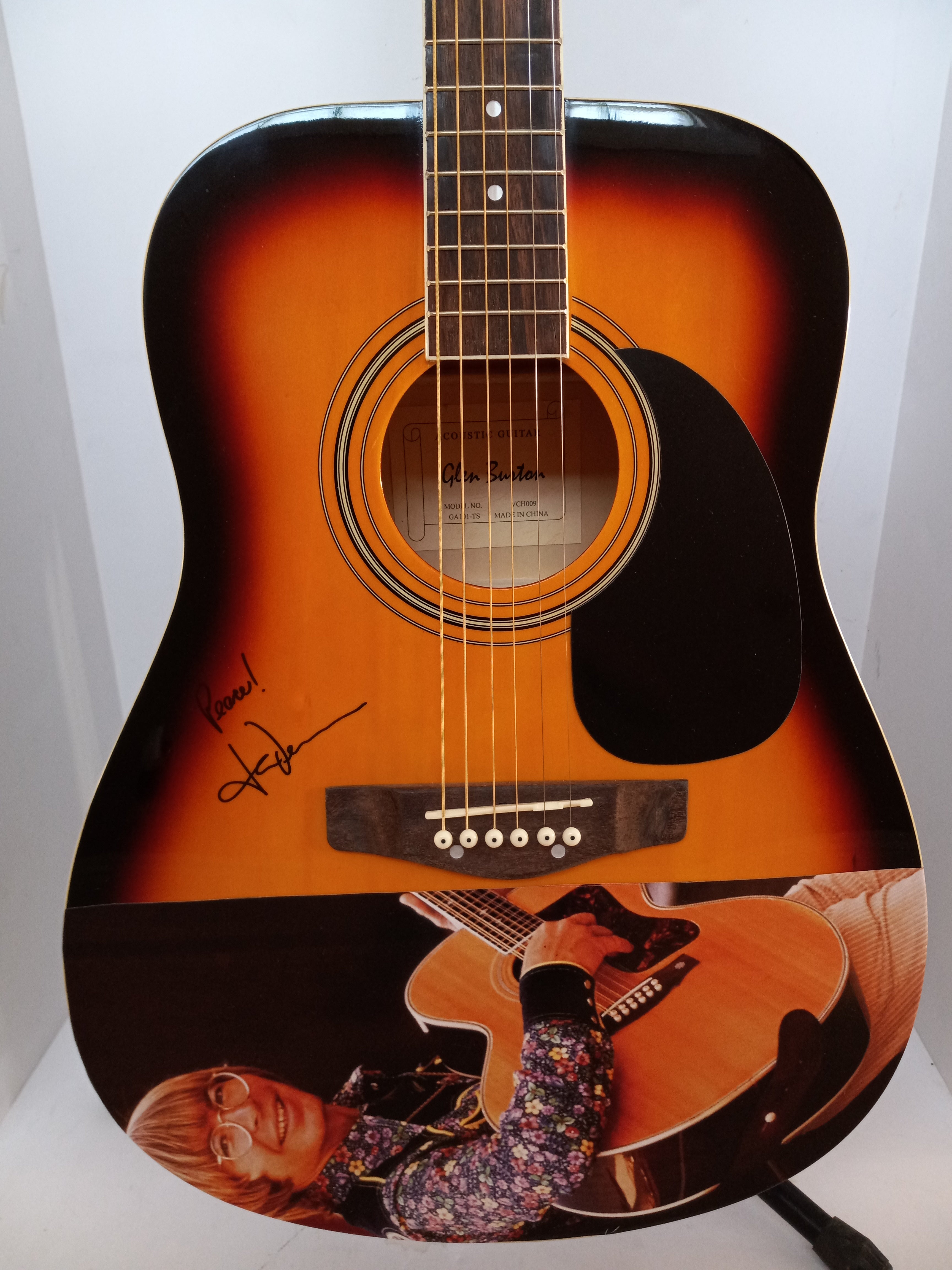 John Denver acoustic one of a kind guitar signed with proof