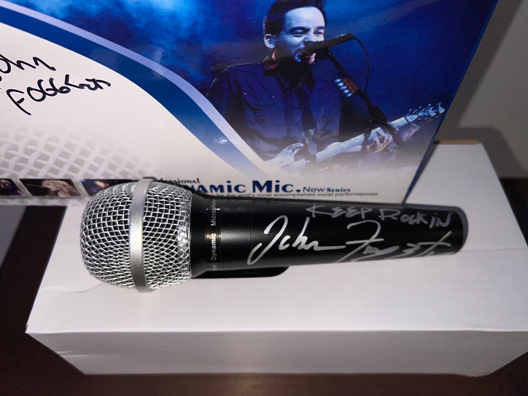 John Fogerty CCR lead singer microphone signed with proof