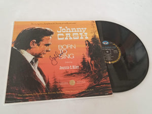 Johnny Cash LP 'Born to Sing' signed with proof