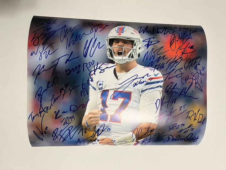 Josh Allen Buffalo Bills 2022 team signed 16x20 photo signed with proof