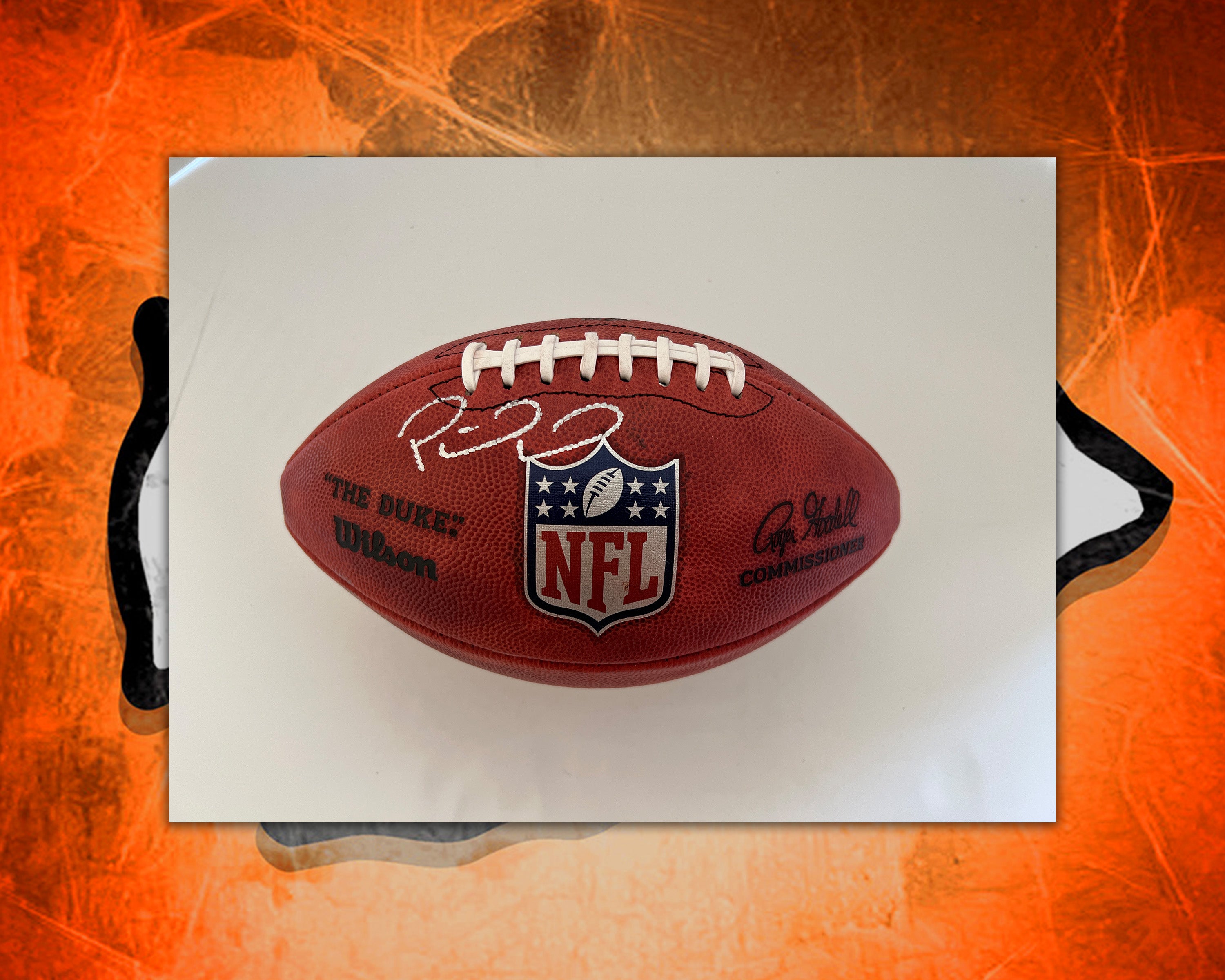 Kansas City Chiefs Patrick Mahomes NFL official leather game ball signed with proof and free acrylic display case