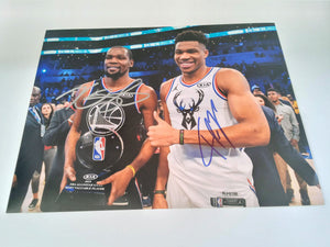 Giannis Antetokounmpo and Kevin Durant 8 by 10 signed photo with proof