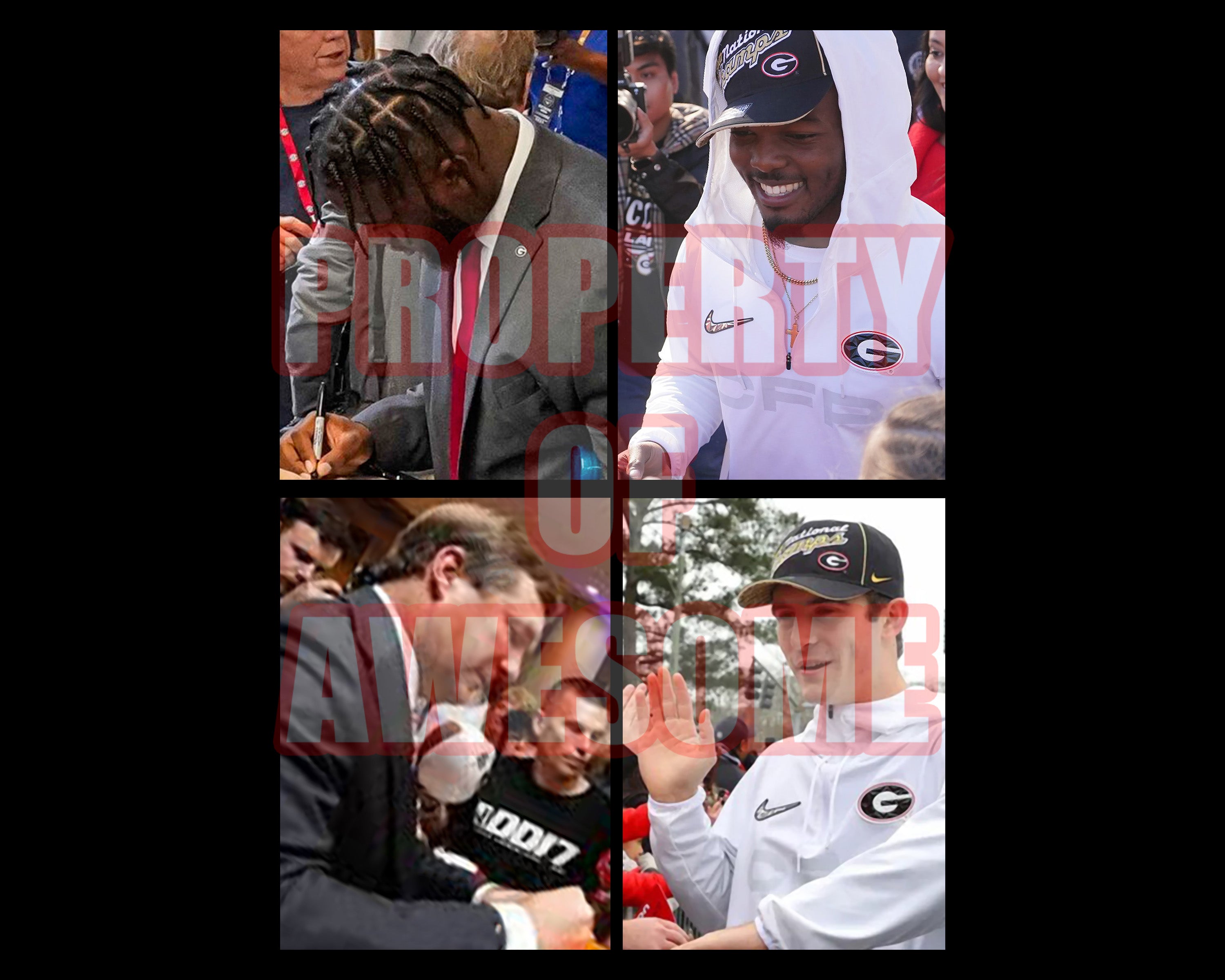 Georgia Bulldogs 2021-22 national champions Stetson Bennett, Kirby Smart, Brock Bowers team signed football with proof with free case