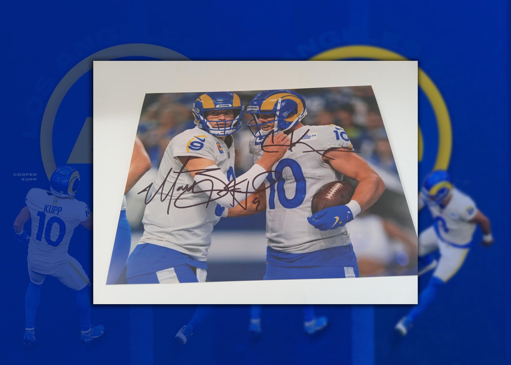 Matthew Stafford, Cooper Kupp 8x10 photo signed with proof