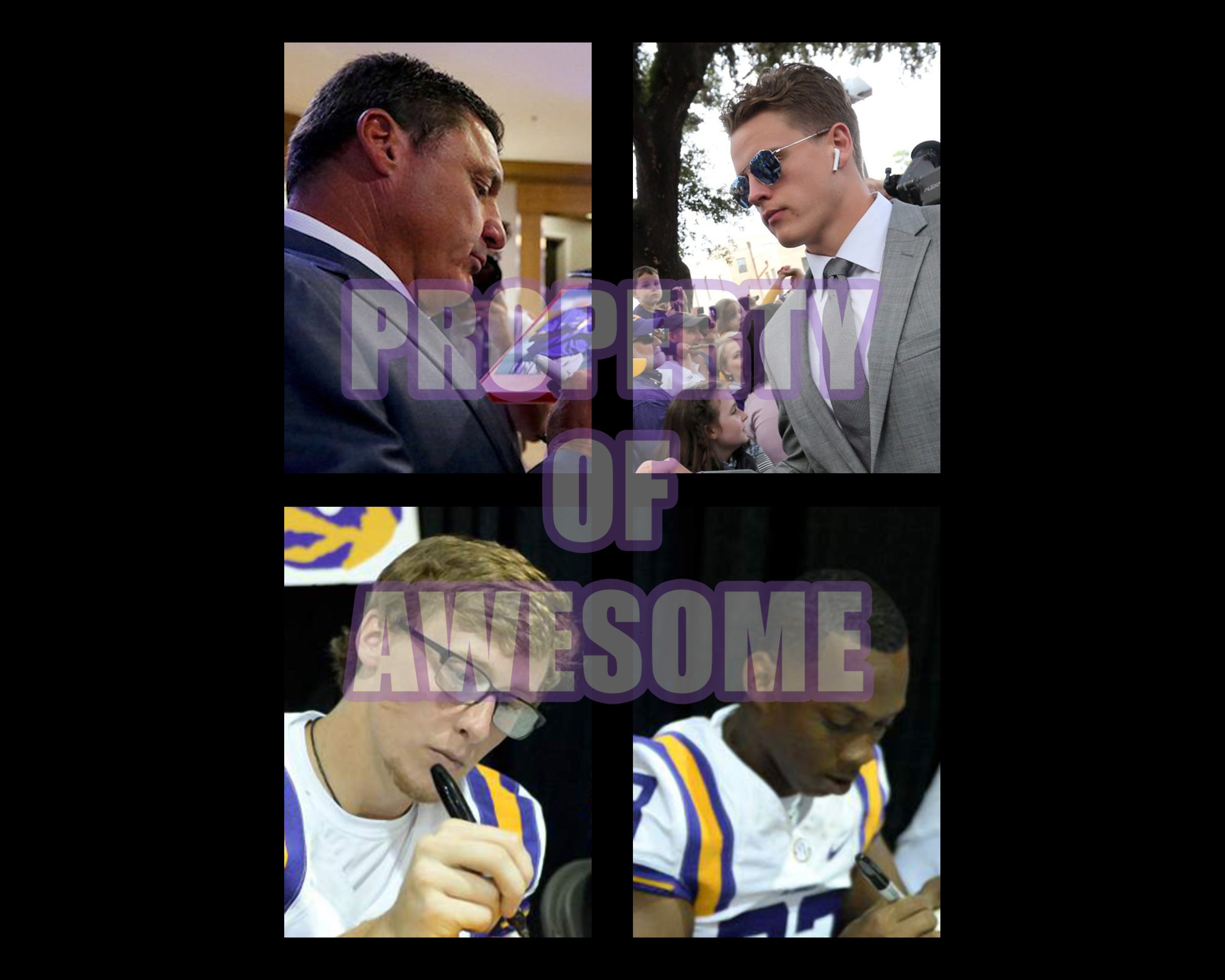 Joe Burrow Ja'Marr Chase & Justin Jefferson Autographed LSU Tigers