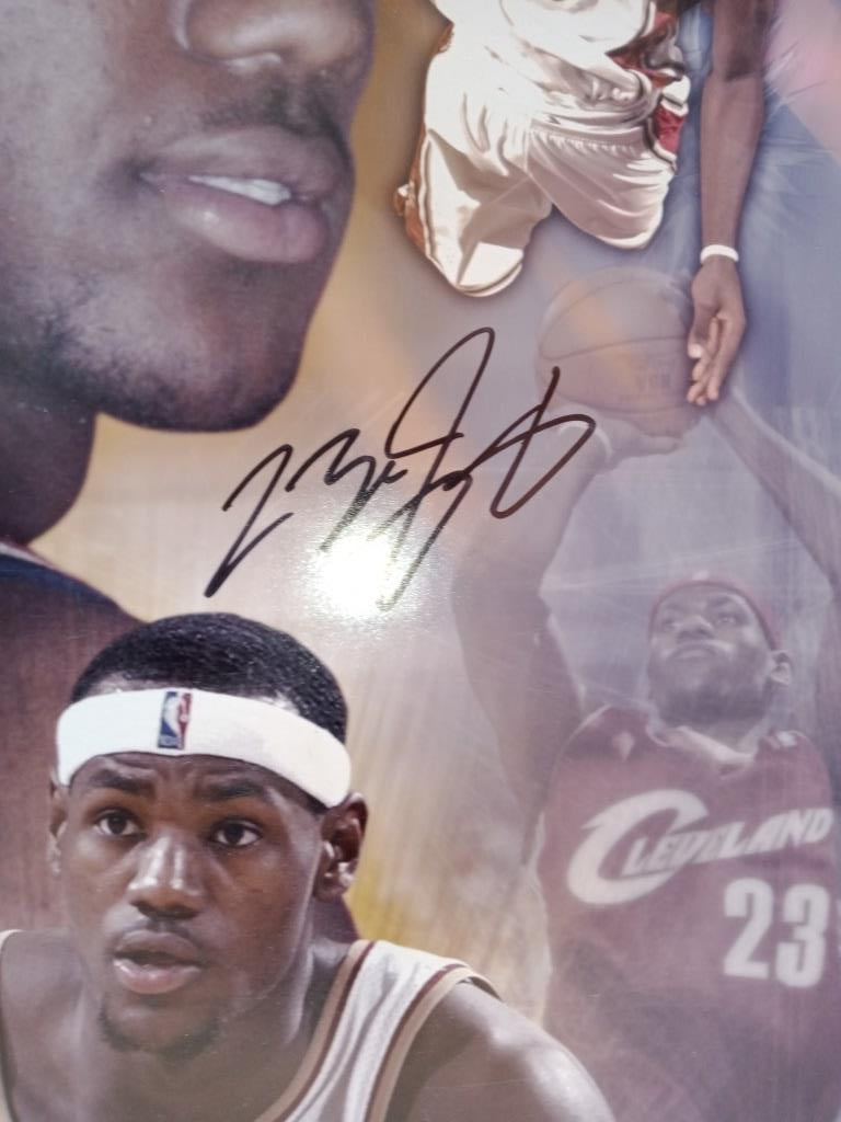 LeBron James Cleveland Cavaliers 36x12 poster signed with proof