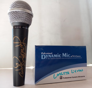 Loretta Lynn microphone signed with proof