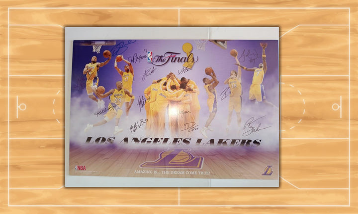 Kobe Bryant, Phil Jackson, Pau Gasol, Derek Fisher, Los Angeles Lakers 20x30 photo signed with proof - Awesome Artifacts 