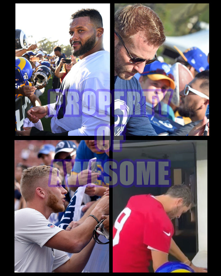 Cooper Kupp, Matthew Stafford, Aaron Donald, Los Angeles Rams 2022 LVI 16x20 photo team signed with proof