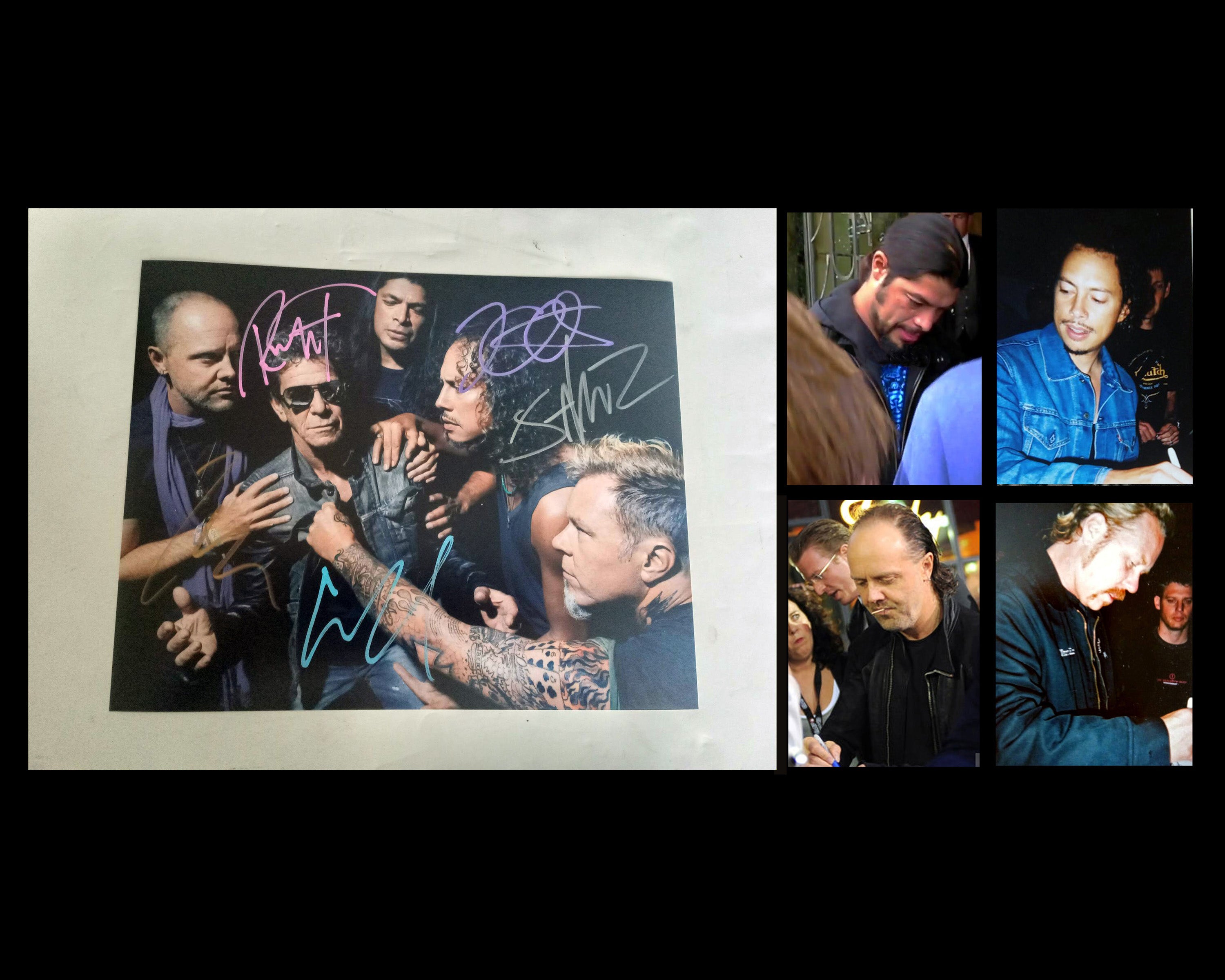 Lou Reed and Metallica 8 x 10 photo signed with proof