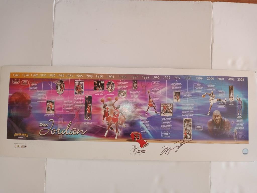 Michael Jordan 39x12 photo signed with proof - Awesome Artifacts 