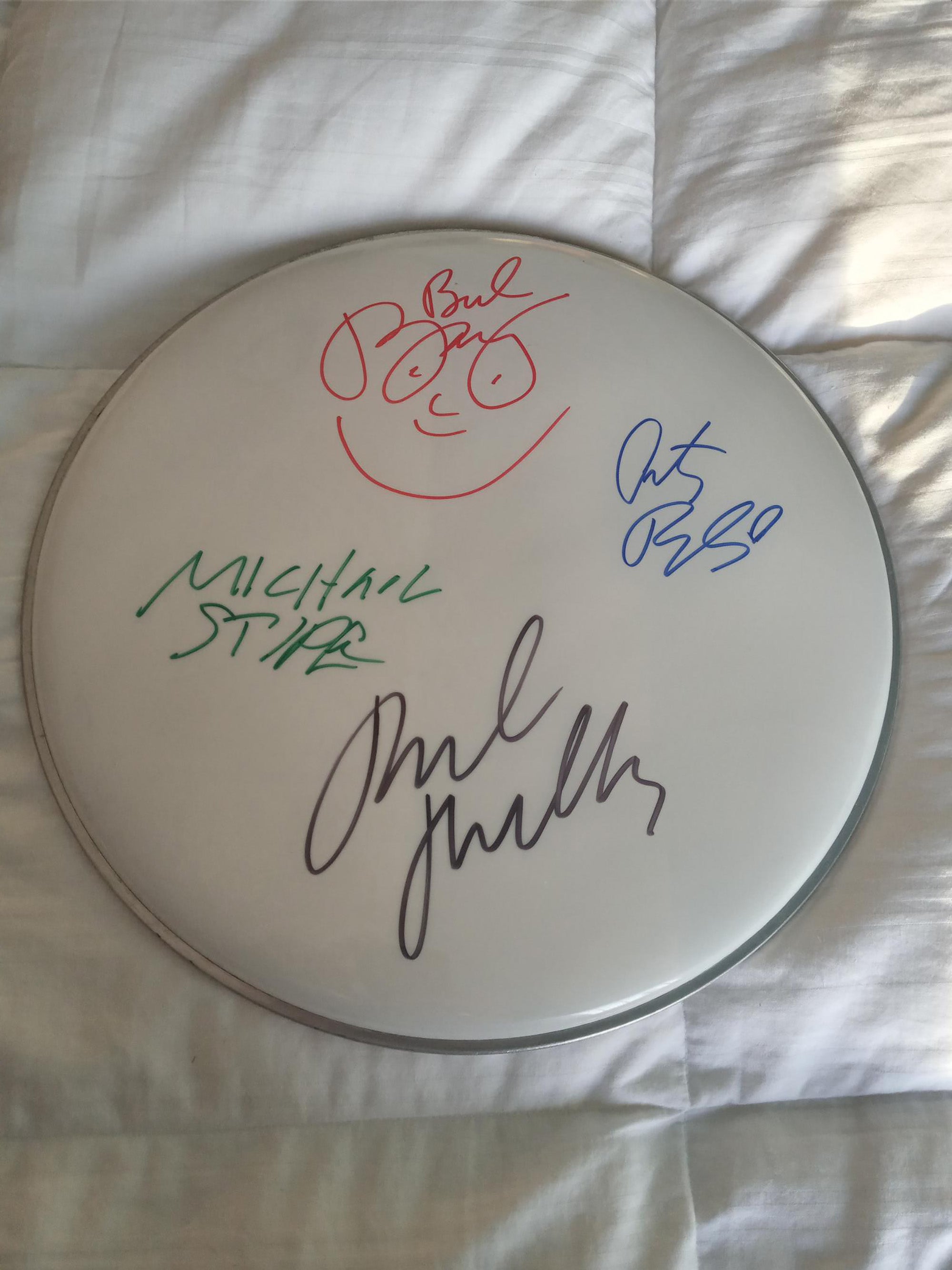 Michael Stipe REM 14 inches drumhead signed with proof