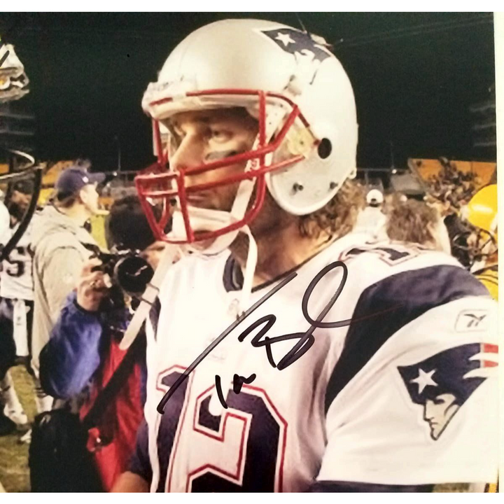 Ben Roethlisberger and Tom Brady 8x10 photo signed with proof