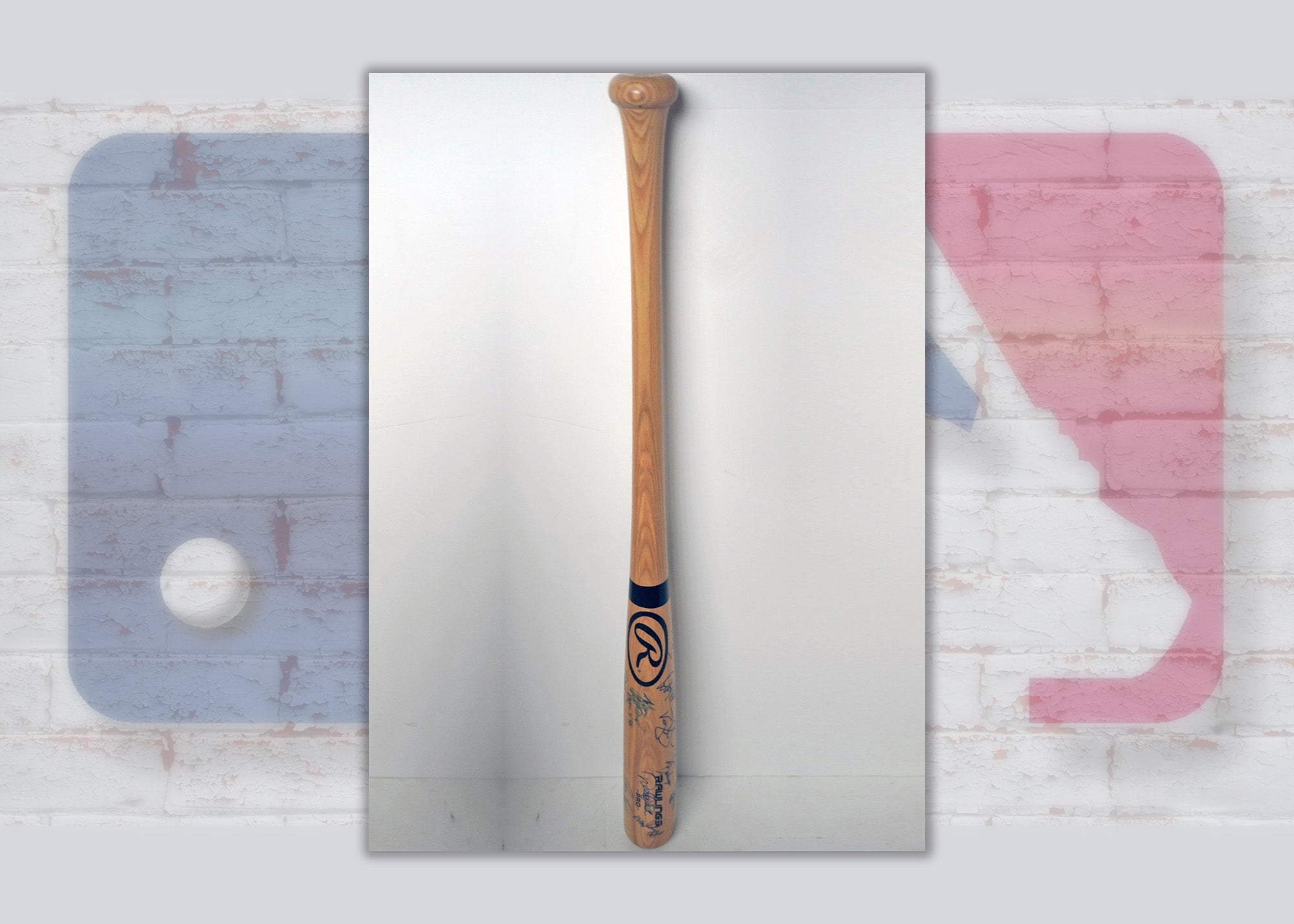 New York Yankees World Champions team signed bat signed with proof