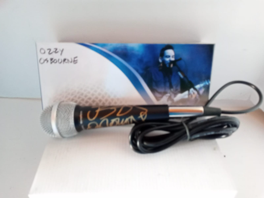 Ozzy Osbourne signed microphone with proof