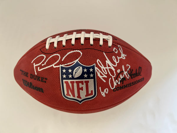 Patrick Mahomes and Andy Reid NFL game football signed with proof