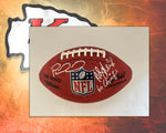 Load image into Gallery viewer, Patrick Mahomes and Andy Reid Wilson NFL leather authentic game model football signed with proof
