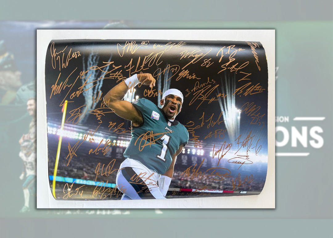 Jalen Hurts, A.J. Brown 2022-23 Philadelphia Eagles 16x20 team signed photo with proof