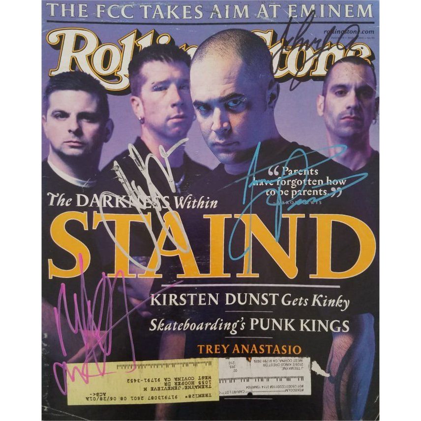 Aaron Lewis Staind band signed Rolling Stone magazine signed