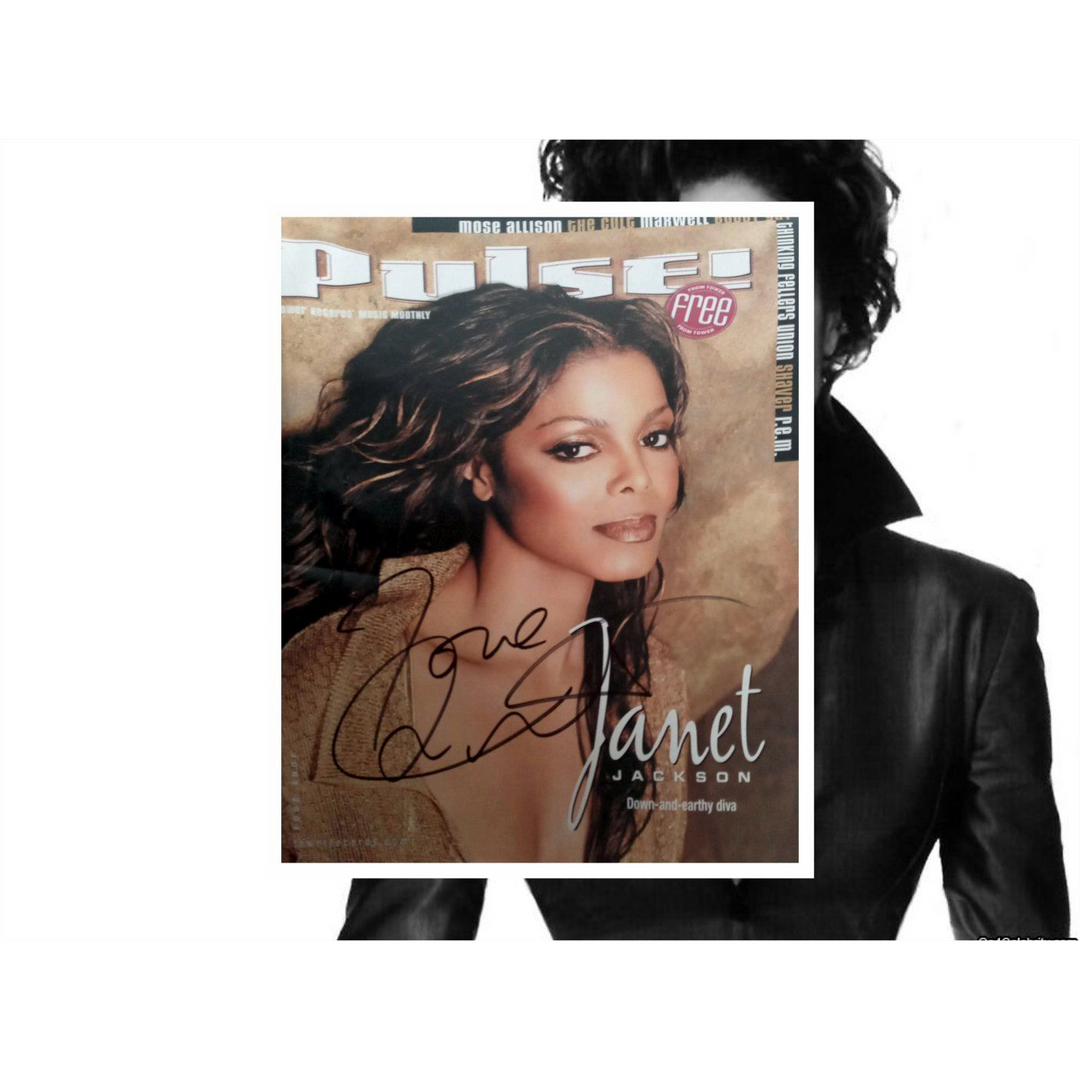 Janet Jackson magazine signed with proof