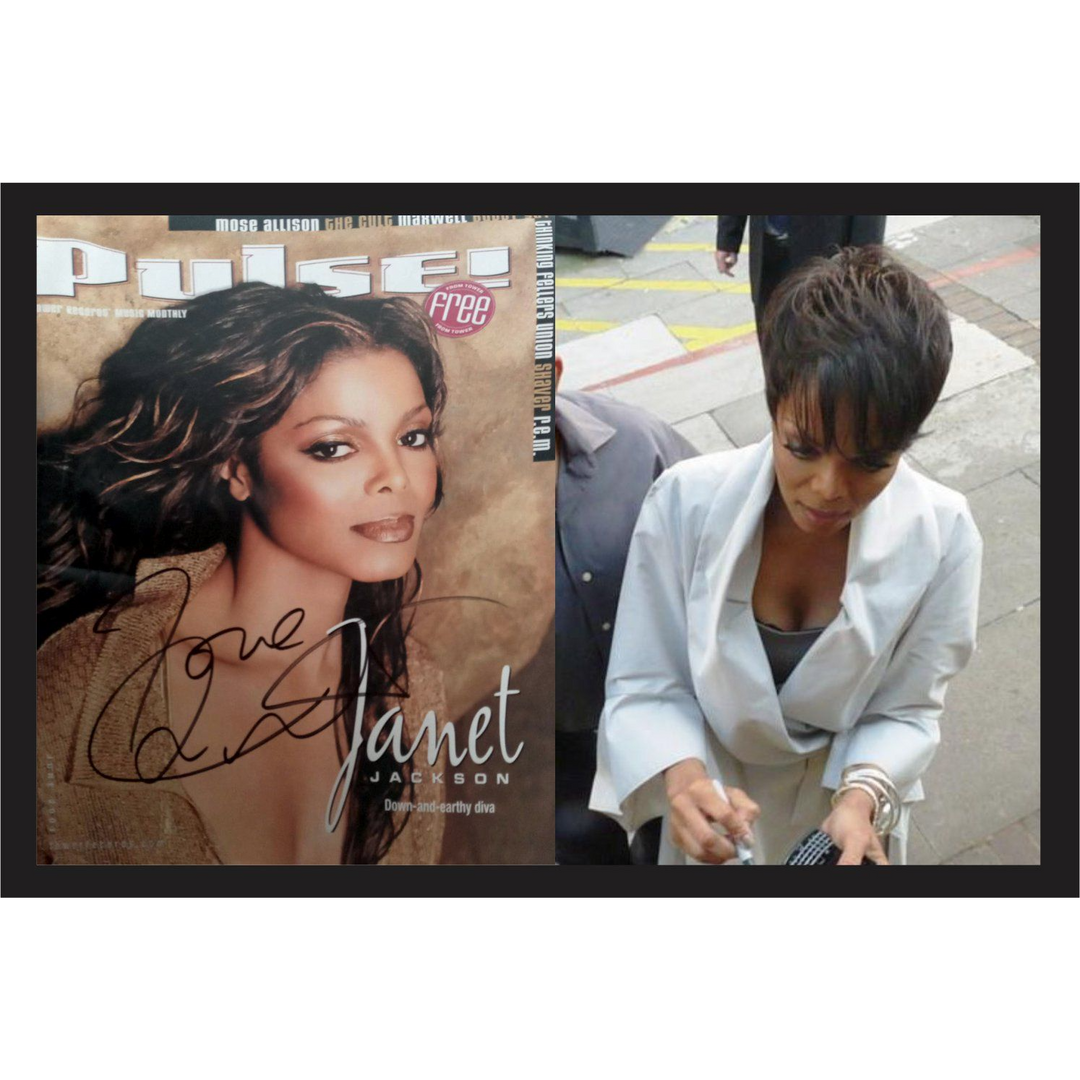 Janet Jackson magazine signed with proof