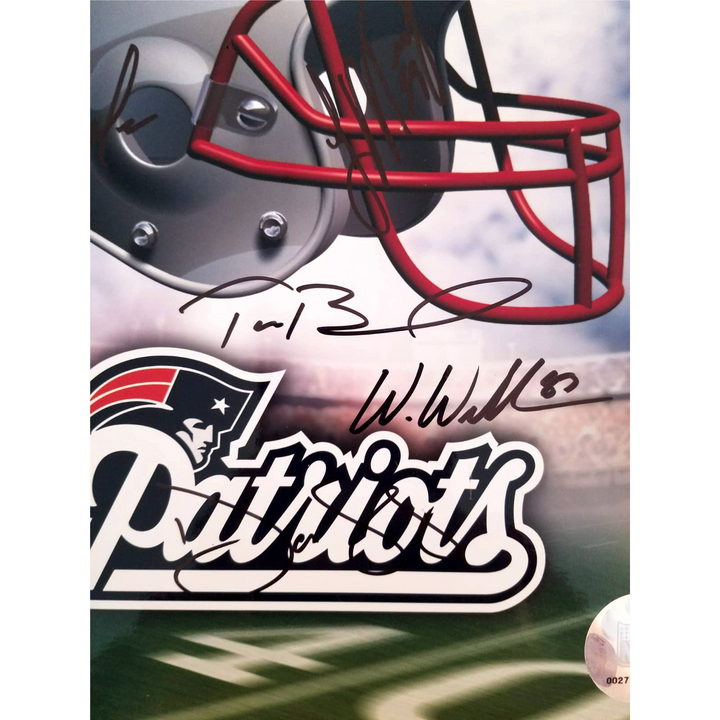 New England Patriots Tom Brady West Welker Randy Moss Bill Belichick Dante Stallworth 8x10 photo signed