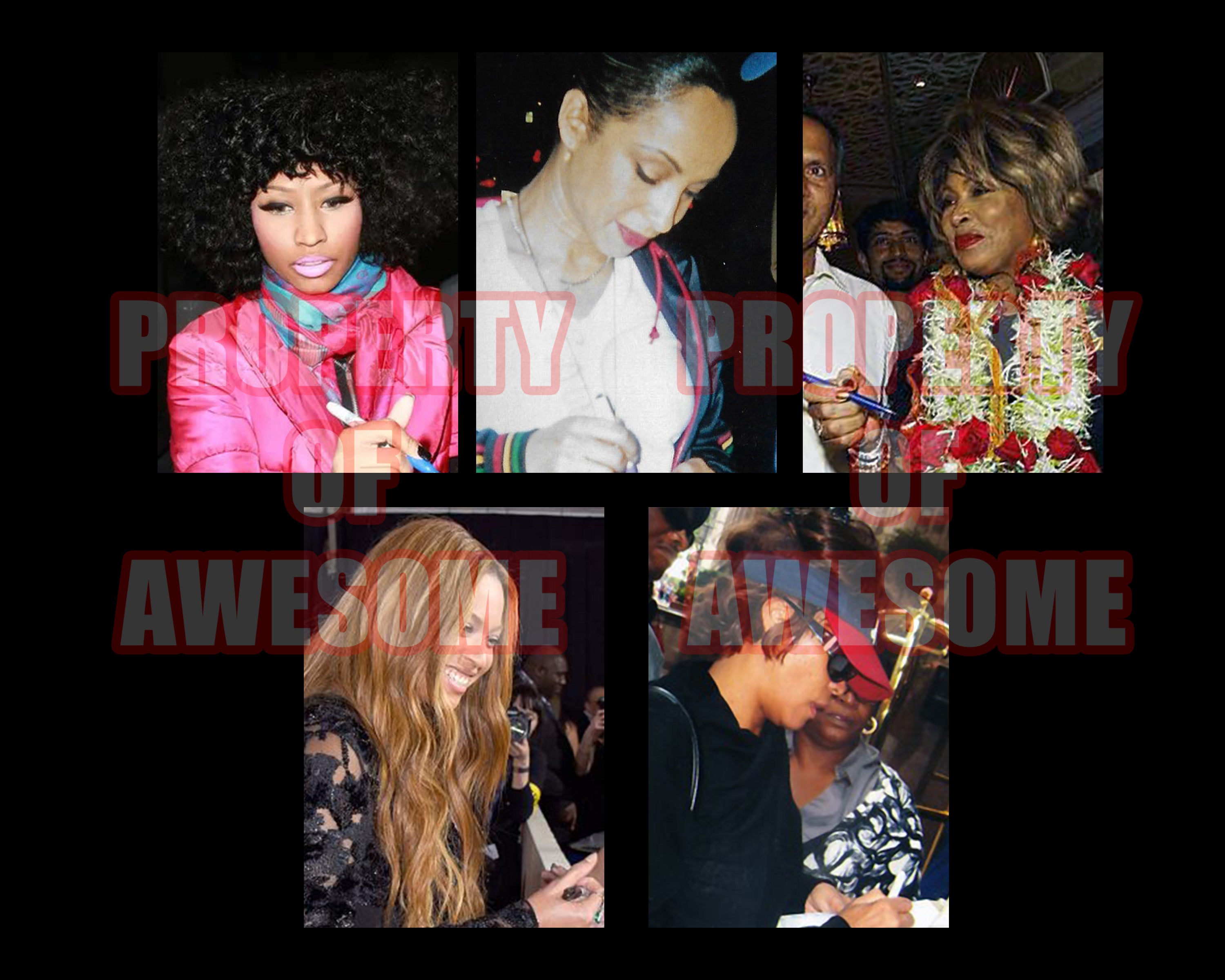 Sade, Whitney Houston, Beyoncé, Mary J Blige, Tina Turner, Alicia Keys, Nicki Minaj tambourine signed with proof