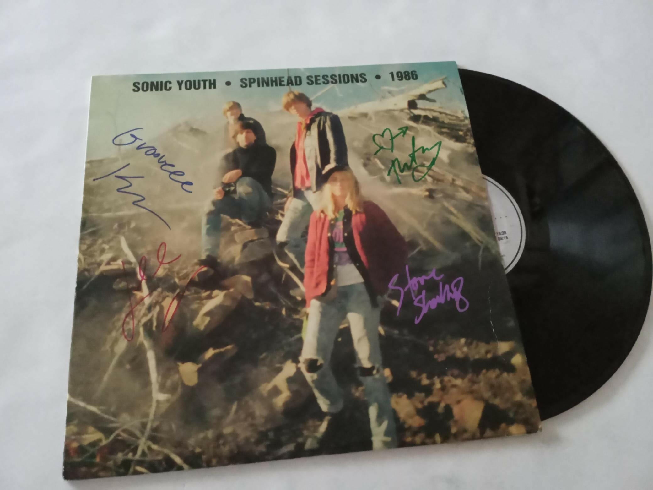 Sonic Youth 'Spin Head Sessions' 1986 LP signed with proof