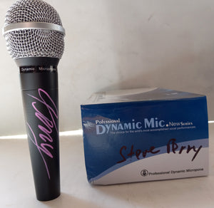 Steve Perry signed microphone with proof