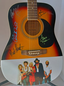 Stevie Nicks, Mick Fleetwood, Fleetwood Mac band signed one of a kind guitar with proof