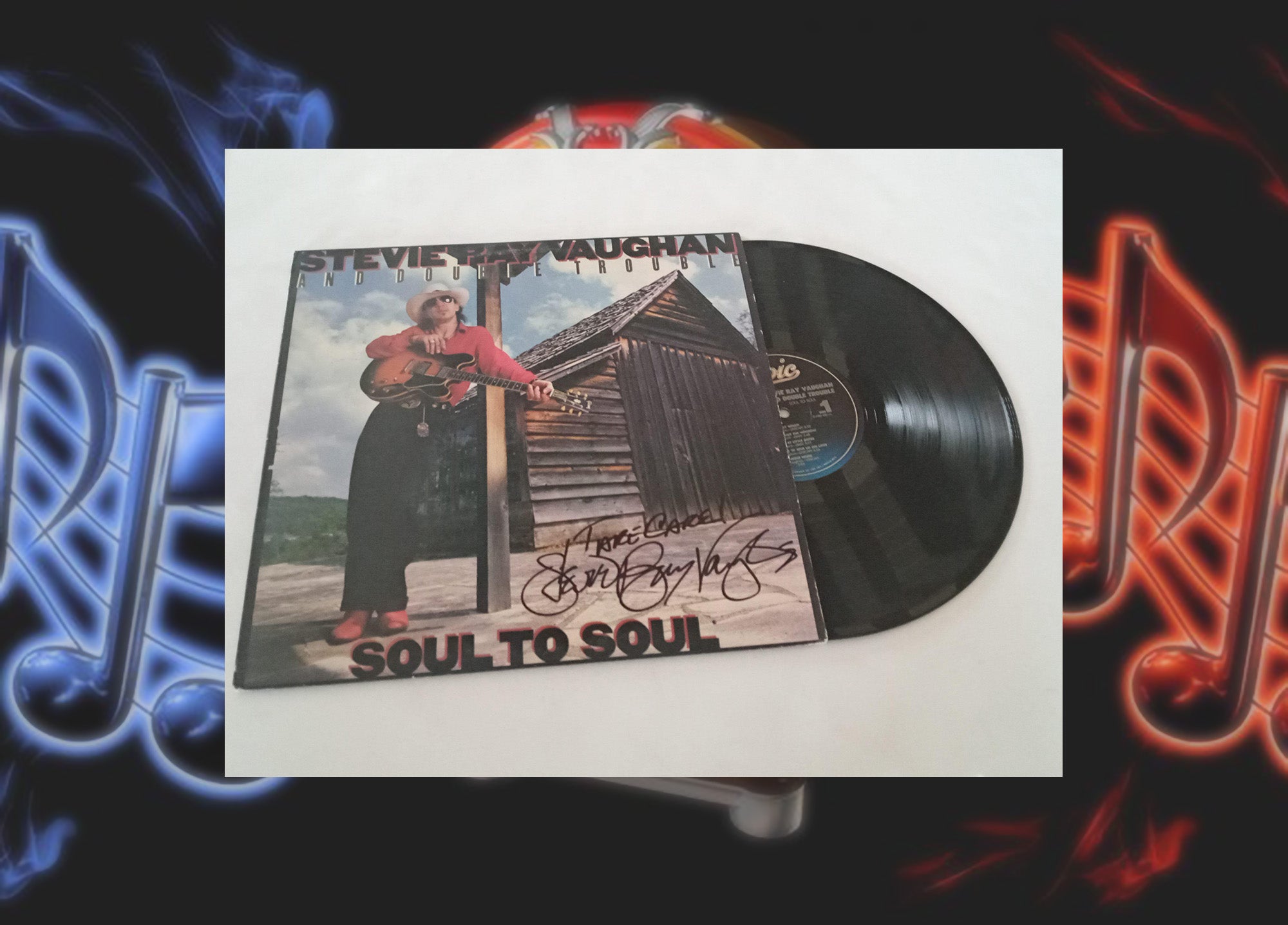Stevie Ray Vaughan 'Soul to Soul' LP album signed with proof