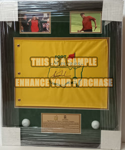 Tiger Woods 1997 Masters golf pin flag signed with proof